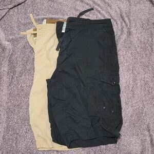 Arizona Cargo Shorts Lot 2 Mens Size 38 Black Tan Casual Hiking Outdoor sz 38